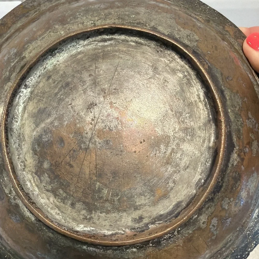 Vintage Hand Hammered Copper Bowl Heavy